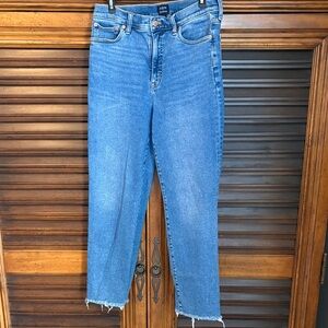 J. Crew Factory Women's Straight Leg Blue frayed hem (not distressed) Jeans